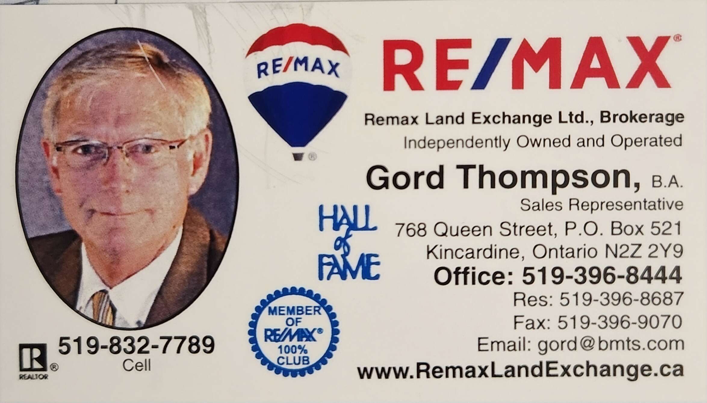 Gord Thompson - Remax Land Exchange Ltd.
