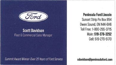 Scott Davidson Peninsula Ford - Silver Sponsor